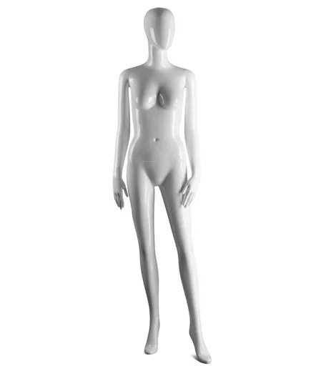 Gloss White Female Faceless Mannequin - Hand by Side