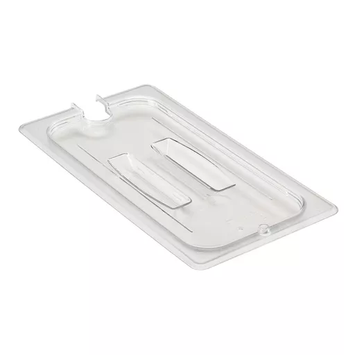 1/3 CLEAR GN NOTCHED COVER W/ HANDLE POLYCARBONATE CAMBRO