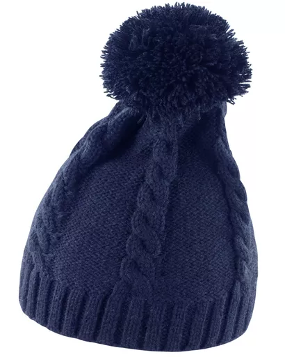 Cable Knit Pom Pom Beanie