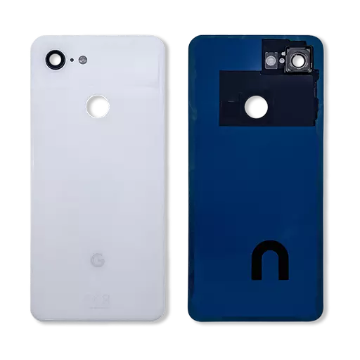 Back Glass w/ Camera Lens (Clearly White) (CERTIFIED) - For Google Pixel 3