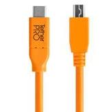 Tether Tools TetherPro USB-C to Mini-B 5-Pin Cable Black or Orange Swatch