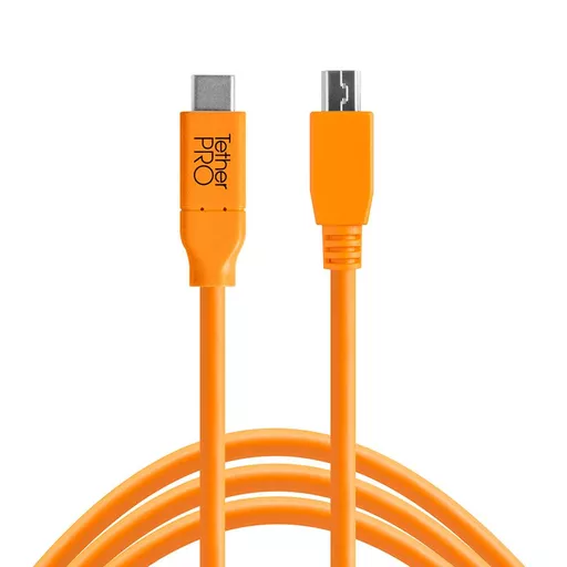 Tether Tools TetherPro USB-C to Mini-B 5-Pin Cable Black or Orange