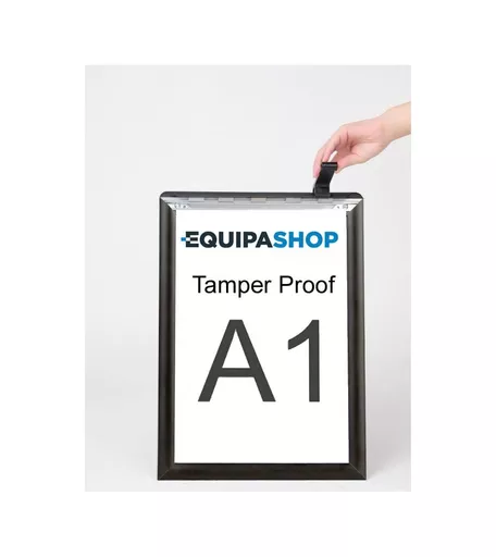 A1 Tamper Proof Black Snap Frame - 25mm