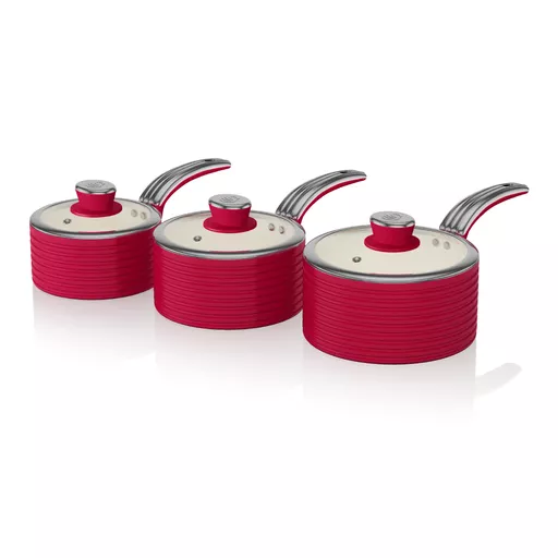 Retro 3 Piece Saucepan Set
