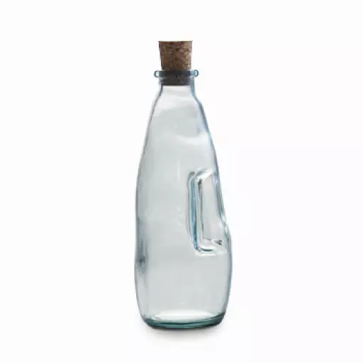 300ml Recycled Glass Oil Bottle with Cork Stopper