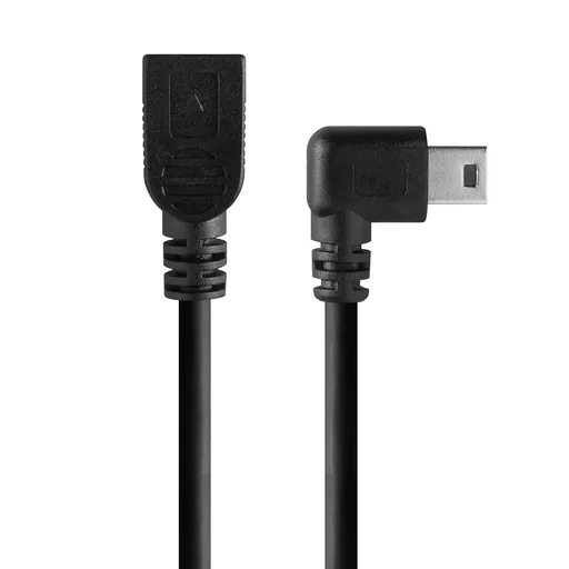 TetherPro USB 2.0 to Mini-B 5-Pin Right Angle Adapter Black