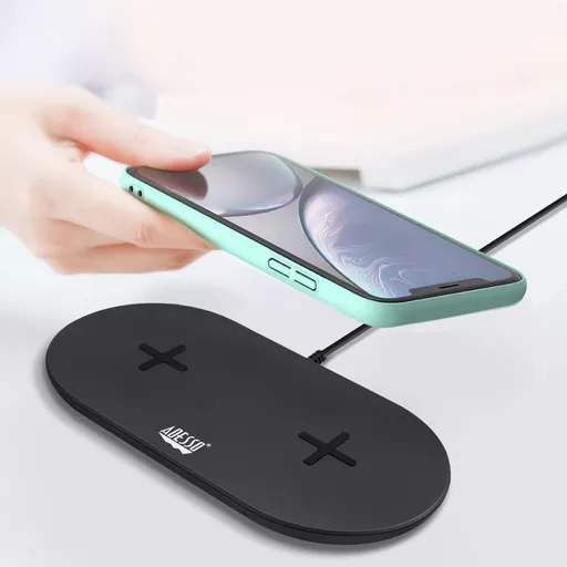 Adesso AUH-1040 mobile device charger Headset, Smartphone, Smartwatch Black USB Wireless charging Fast charging Indoor