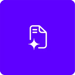 Purple background with a white document and star icon