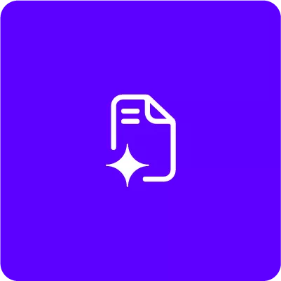 Purple background with a white document and star icon