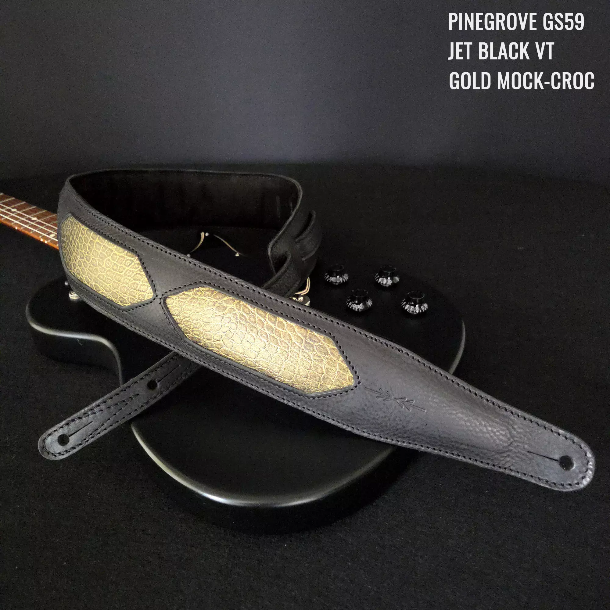 GS59 black gold croc guitar strap Pinegrove 4 ANNO.jpg