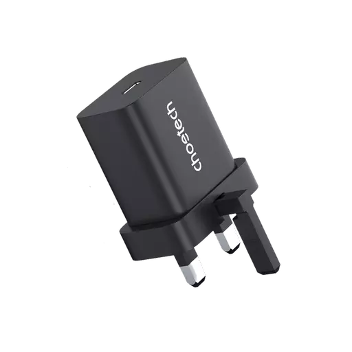 Choetech - 20W USB-C Power Delivery 3-Pin UK Charging Plug - Black
