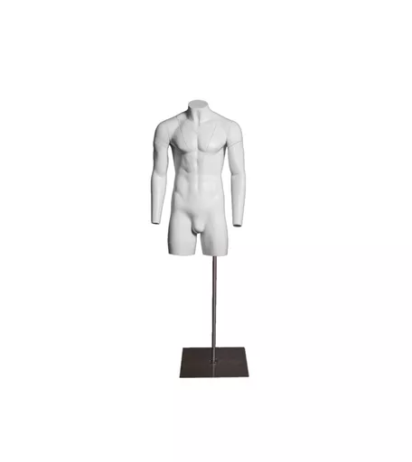Ghost Matt White Male Headless Mannequin Torso + Stand