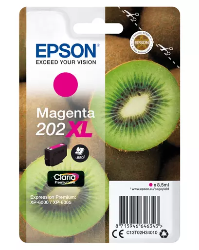 Epson C13T02H34010/202XL Ink cartridge magenta high-capacity, 650 pages 8,5ml for Epson XP 6000