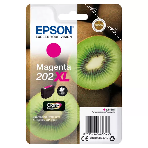 Epson C13T02H34010/202XL Ink cartridge magenta high-capacity, 650 pages 8,5ml for Epson XP 6000