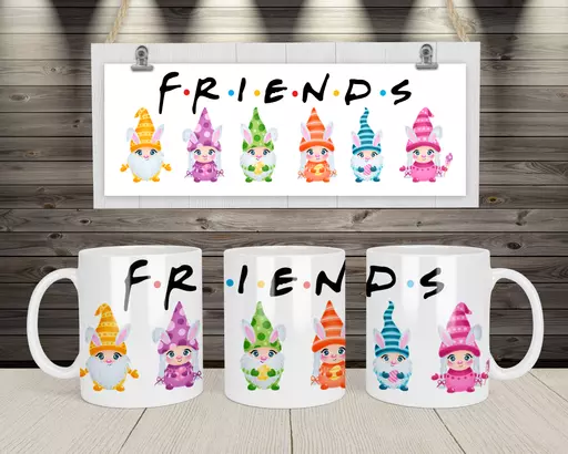 Personalised Cute Characters Mug For Friends - Add Names