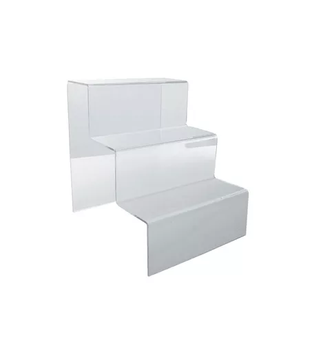 3 Step Clear Acrylic Standard Display Stand - 18cm x 17cm x 24cm