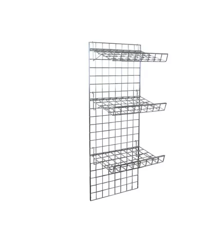 5ft Gridwall 3 x Sloping Shelf Wall Display