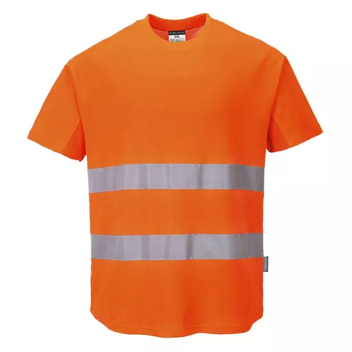 Hi-Vis Cotton Comfort Mesh Insert T-Shirt S/S