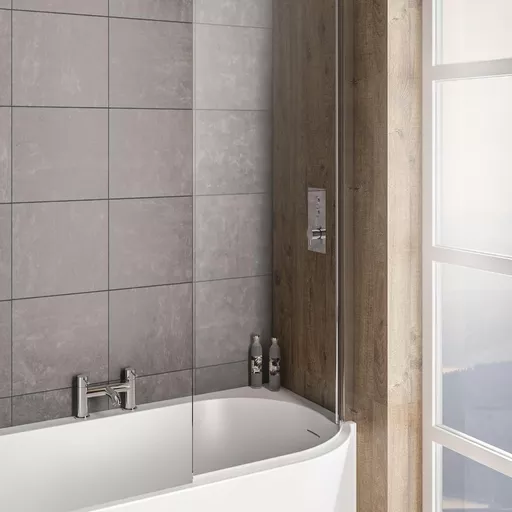 Bray 6mm 1400 x 730mm Right Hand Bath Screen - Chrome