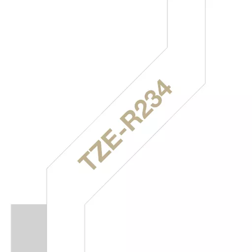 Brother TZE-R234 DirectLabel gold on white non adhesive textil 12mm x 4m for Brother P-Touch TZ 3.5-18mm/6-12mm/6-18mm/6-24mm/6-36mm