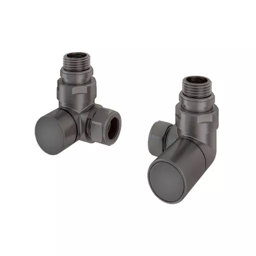 Corner radiator valve (pair) Brushed Gunmetal
