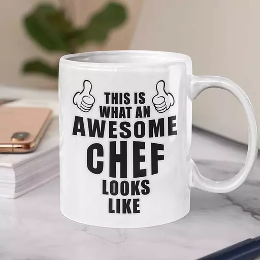 Personalised 'This is What an Awesome Chef Looks Like' Funny Text Mug