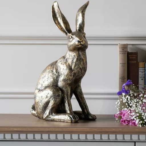 Laura Ashley Antiqued Large Sitting Hare Sculpture