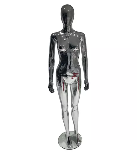 Female Chrome Mannequin - Abstract Hands by Side