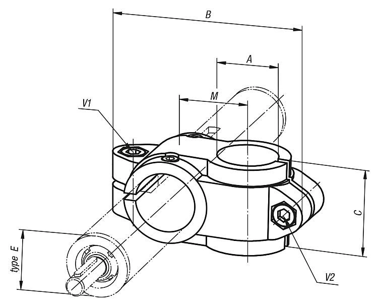 Tube Clamp For Linear Actuator. To Suit 18mm Round Tubes. Aluminium.
