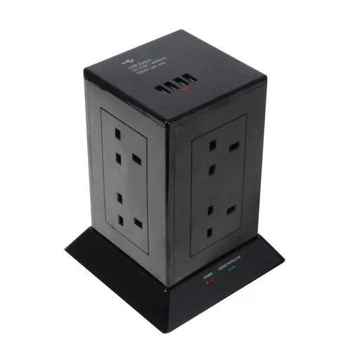 Lindy 73061 power extension 1.5 m 8 AC outlet(s) Indoor Black