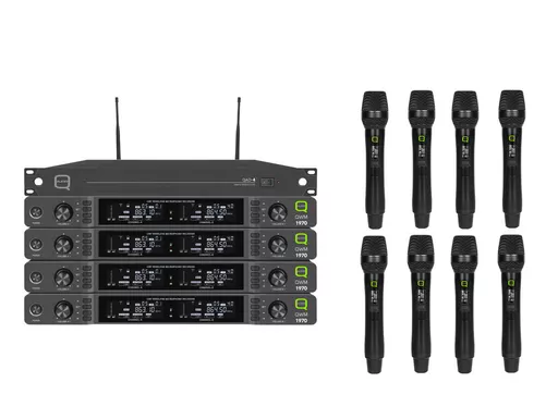 Q-Audio QWM1970 8-Way Handheld Wireless System with ADU