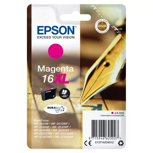 Epson C13T16334012/16XL Ink cartridge magenta high-capacity XL, 450 pages 6,5ml for Epson WF 2010/2660/2750