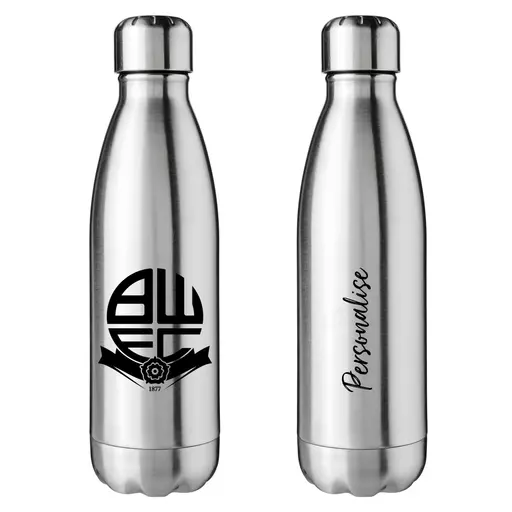 Bolton Wanderers FC Crest Silver Insulated Water Bottle.jpg