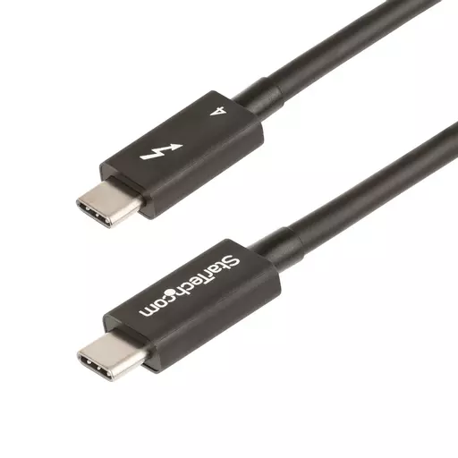 StarTech.com 3ft (1m) Thunderbolt 4 Cable - 40Gbps - 100W PD - 4K/8K Video - Intel-Certified Thunderbolt Cable - Compatible w/ USB4/Thunderbolt 3/USB 3.2/USB Type-C/DisplayPort