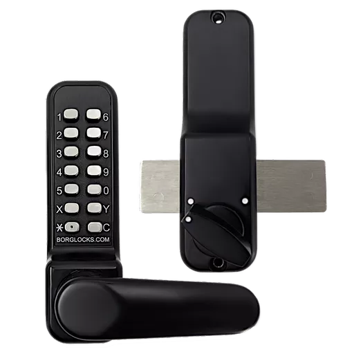 BORG LOCKS BL4305 ECP Marine Grade Black Digital Lock With Rim Deadbolt