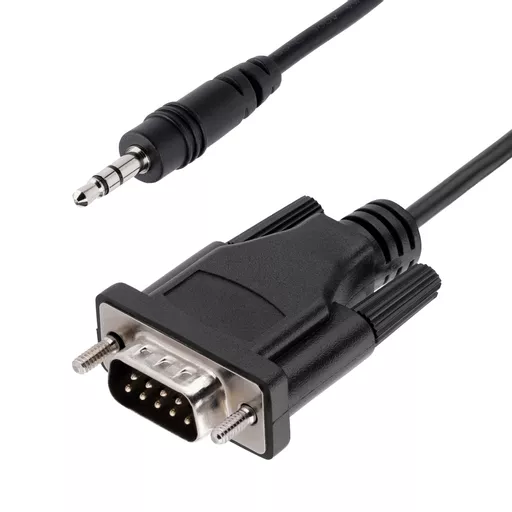 StarTech.com 3ft (1m) DB9 to 3.5mm Serial Cable for Serial Device Configuration, RS232 DB9 Male to 3.5mm Cable Used for Calibrating Projectors, Digital Signage, TVs via Audio Jack