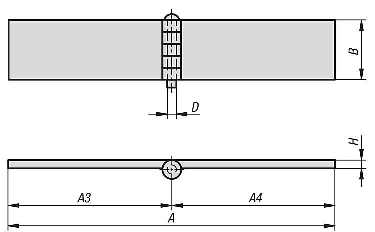 Weldable Hinge. 120x60mm. Steel.