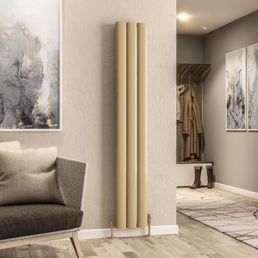Malmesbury 1800 x 280 Aluminium Radiator Brass Effect