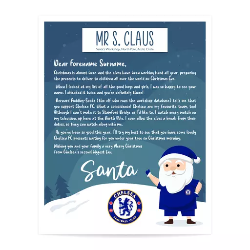 Chelsea FC Personalised Letter from Santa