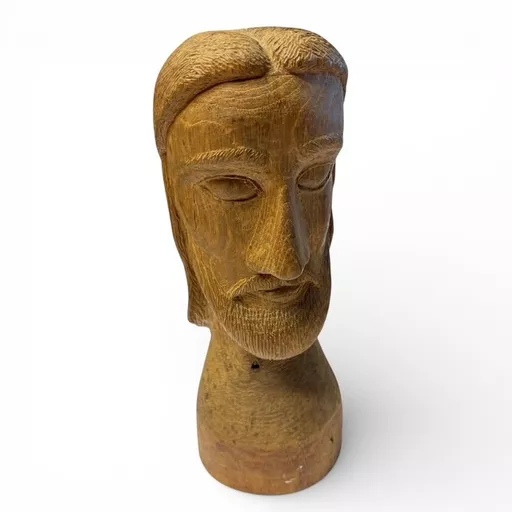 Wooden Carved Jesus Head