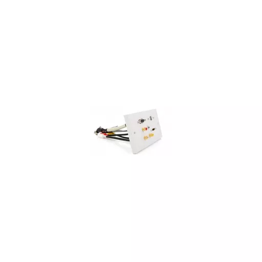White Double Gang  HDMI, VGA, USB-B, 3.5mm Audio & 3 x RCA Wall Plate (Fly lead couplers)