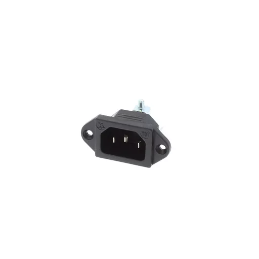 IEC C14 Connector Plug, vertical mount (10A, 250V), Black