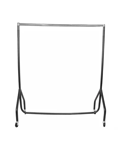 5ft Black with Chrome Top Heavy Duty Clothes Rail