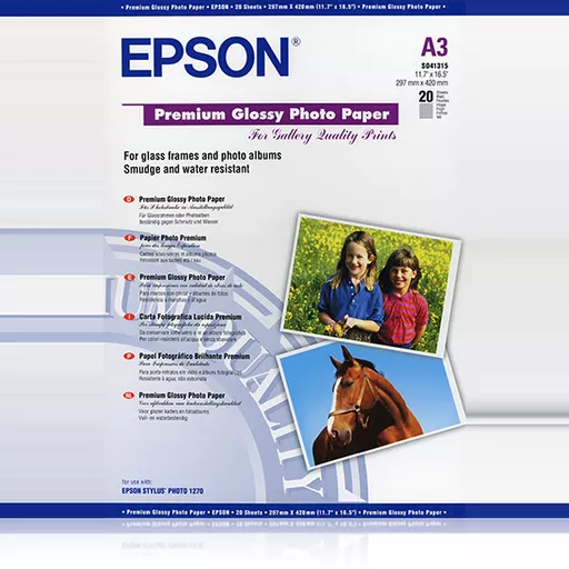 Epson Premium Glossy Photo Paper, DIN A3, 255g/m², 20 Sheets