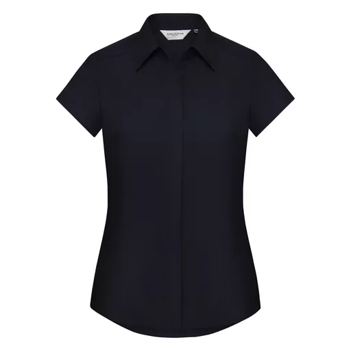 Ladies' Cap Sleeve Polycotton Easy Care Fitted Poplin Shirt