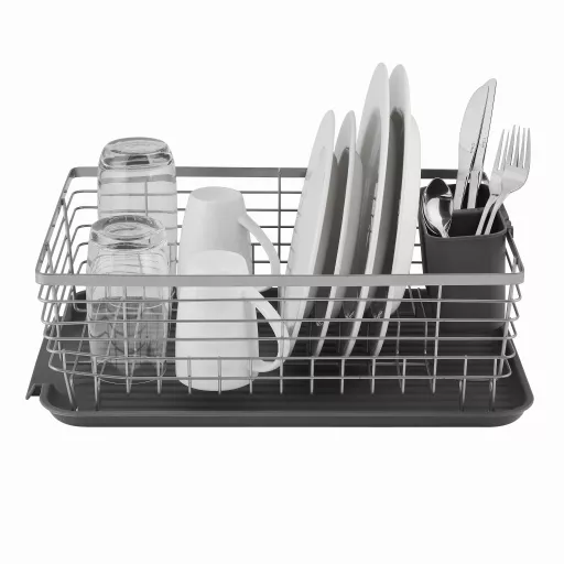 Compact Dishrack w/ Cutlery