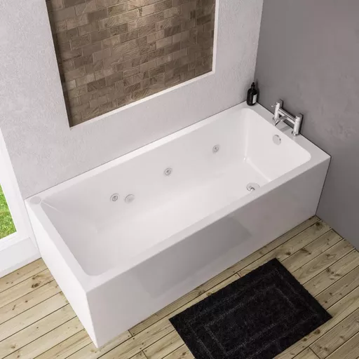 Portland 1700 x 750 x 440mm Single Ended 6 Jet Whirlpool Beauforte Bath - White