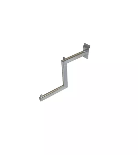 Chrome Stepped Arm for Slatwall 30cm