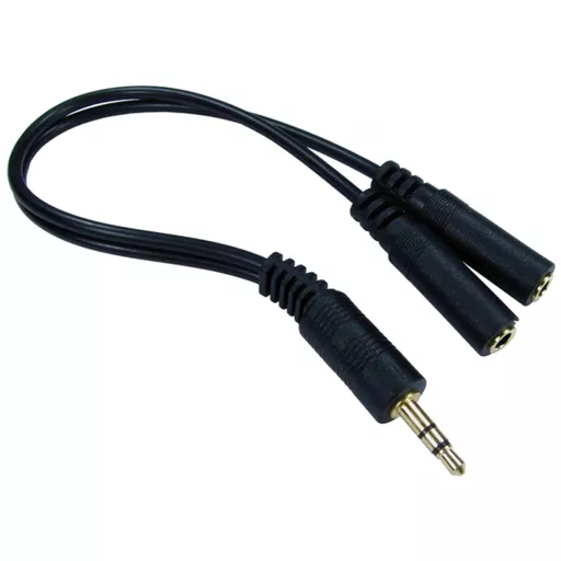 3.5mm Stereo Jack Y-Splitter Cable, 20cm