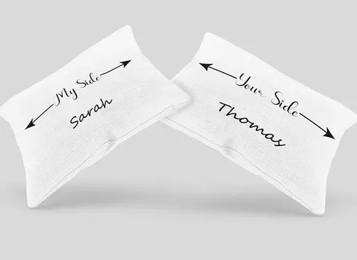 Custom My Side Your Side Pillowcases – Couples Gift with Names